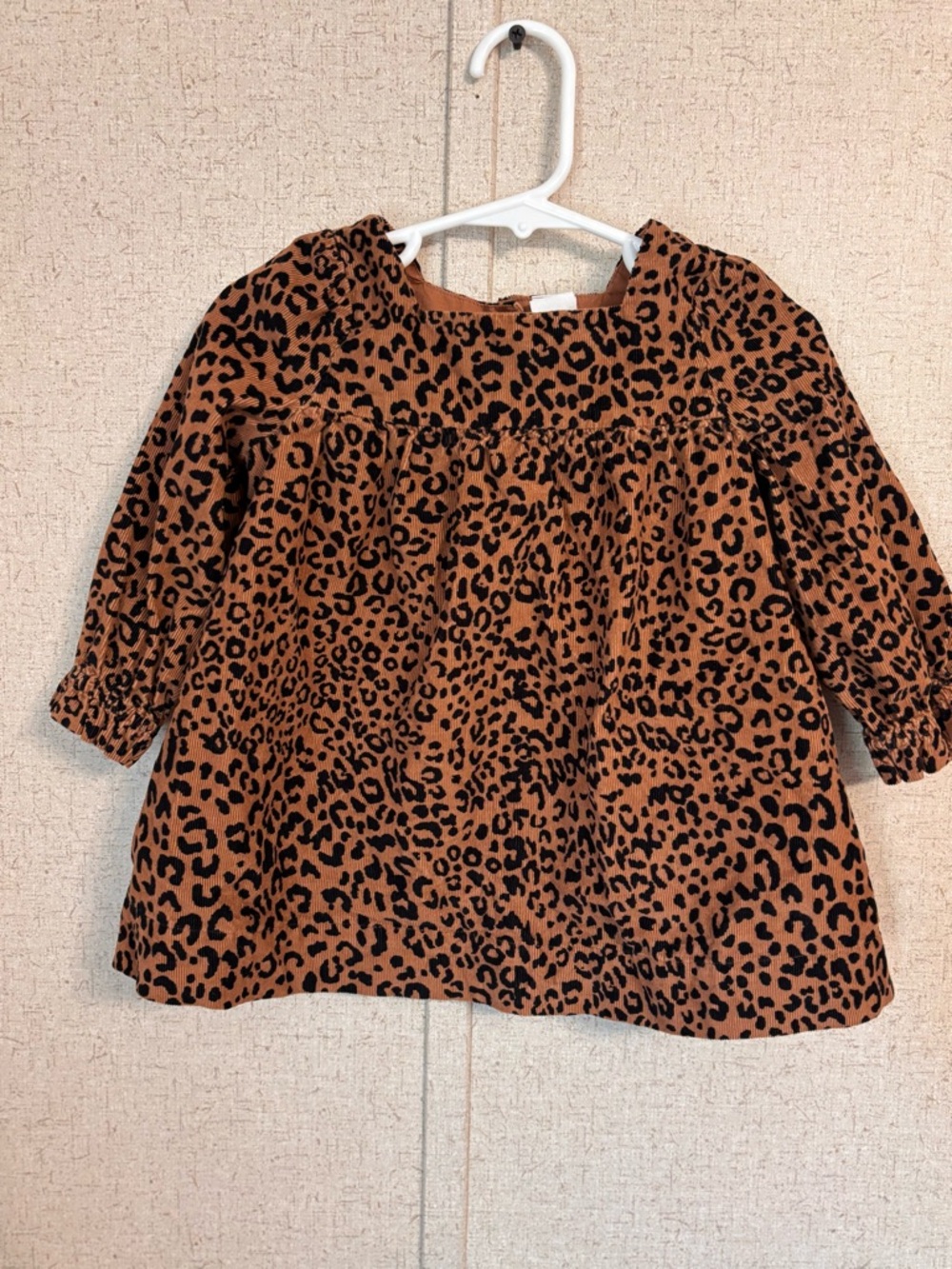 GAP Brown and Black Leopard Print Long Sleeve Toddler Top suede 12-18m